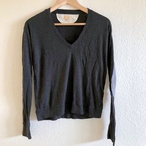 Aritzia Wilfred Free Gray Elbow Patch Sweater